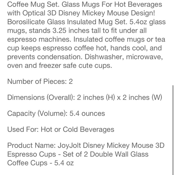 Disney Mickey Espresso Cups - Picture 7 of 7